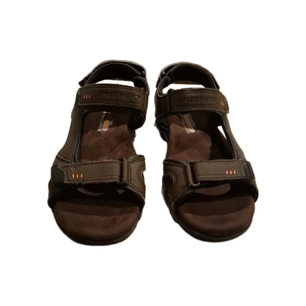 Skechers Mens Size 7 Brown Sport Sandals Relaxed Fit Memory Foam Garver Louden